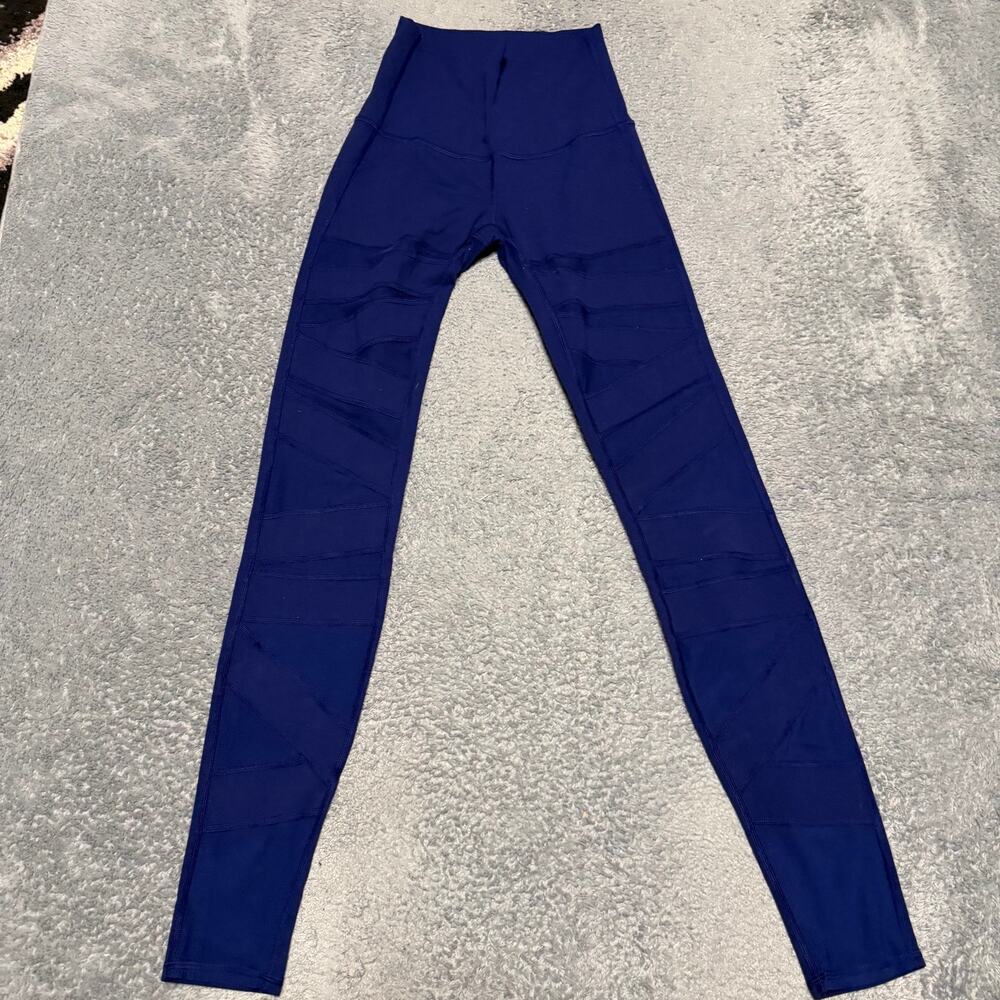 Lululemon High Times Tight Yoga Pants Blue Moto 301” Size 4 T30416 Ankle